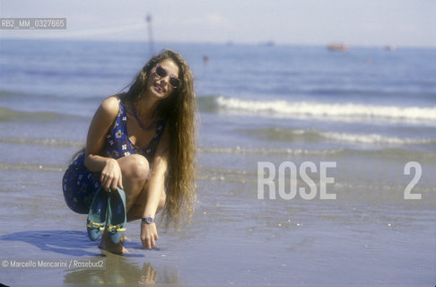 Venice Lido, Venice Film Festival, about 1990. Italian actress Amanda Sandrelli / Lido di Venezia, Mostra del Cinema di Venezia, 1990 circa. lattrice Amanda Sandrelli - ©Marcello Mencarini/Rosebud2