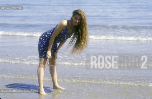 Venice Lido, Venice Film Festival, about 1990. Italian actress Amanda Sandrelli / Lido di Venezia, Mostra del Cinema di Venezia, 1990 circa. lattrice Amanda Sandrelli - ©Marcello Mencarini/Rosebud2