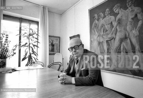 Milan, 1982. Italian artist Aligi Sassu in his house / Milano, 1982. Lartista Aligi Sassu nella sua casa - ©Marcello Mencarini/Rosebud2