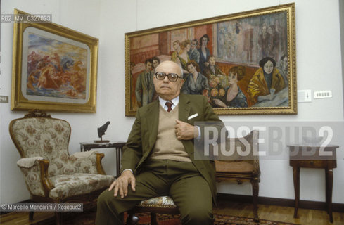 Milan, 1982. Italian artist Aligi Sassu in his house / Milano, 1982. Lartista Aligi Sassu nella sua casa - ©Marcello Mencarini/Rosebud2