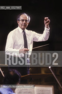 Rome, 1995. German conductor Wolfgang Sawallisch performing a rehearsal / Roma, 1995. Il direttore dorchestra Wolfgang Sawallisch durante una prova - ©Marcello Mencarini/Rosebud2