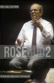 Rome, 1995. German conductor Wolfgang Sawallisch performing a rehearsal / Roma, 1995. Il direttore dorchestra Wolfgang Sawallisch durante una prova - ©Marcello Mencarini/Rosebud2