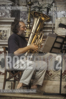 Venice, 1995. Italian jazz trombonist Giancarlo Schiaffini / Venezia, 1995. Il trombonista Giancarlo Schiaffini - ©Marcello Mencarini/Rosebud2