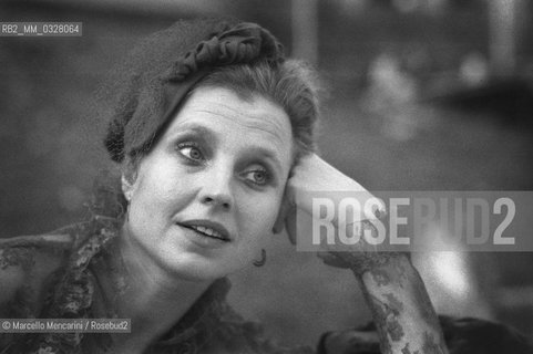 Rome, Circo Massimo, 1983. German actress Hanna Schygulla before the David di Donatello Award ceremony where shes going to receive the special David award / Roma, Circo Massimo, 1983. Lattrice Hanna Schygulla prima della cerimonia di consegna dei David di Donatello, dove riceverà il premio David speciale - ©Marcello Mencarini/Rosebud2