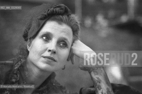 Rome, Circo Massimo, 1983. German actress Hanna Schygulla before the David di Donatello Award ceremony where shes going to receive the special David award / Roma, Circo Massimo, 1983. Lattrice Hanna Schygulla prima della cerimonia di consegna dei David di Donatello, dove riceverà il premio David speciale - ©Marcello Mencarini/Rosebud2