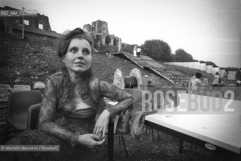 Rome, Circo Massimo, 1983. German actress Hanna Schygulla before the David di Donatello Award ceremony where shes going to receive the special David award / Roma, Circo Massimo, 1983. Lattrice Hanna Schygulla prima della cerimonia di consegna dei David di Donatello, dove riceverà il premio David speciale - ©Marcello Mencarini/Rosebud2