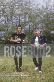 Italian pop singer Giovanni Scialpi and song lyricist Franco Migliacci, 1986 / Il cantante Scialpi con il paroliere Franco Migliacci, 1986 - ©Marcello Mencarini/Rosebud2