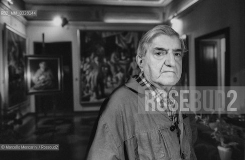 Rome, 1980. Painter Gregorio Sciltian in his studio / Roma, 1980. Il pittore Gregorio Sciltian nel suo studio - ©Marcello Mencarini/Rosebud2