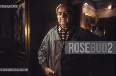 Rome, 1980. Painter Gregorio Sciltian in his studio / Roma, 1980. Il pittore Gregorio Sciltian nel suo studio - ©Marcello Mencarini/Rosebud2