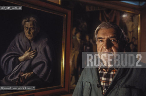 Rome, 1980. Painter Gregorio Sciltian in his studio / Roma, 1980. Il pittore Gregorio Sciltian nel suo studio - ©Marcello Mencarini/Rosebud2