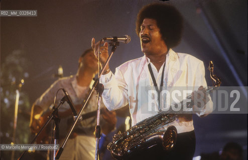 Italian jazz-rock saxophonist James Senese performing (about 1985) / Il sassofonista jazz-rock James Senese in concerto (1985 circa) - ©Marcello Mencarini/Rosebud2