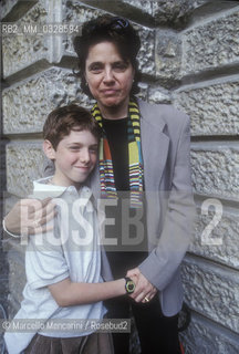 Mantua Literature Festival 1998. American writer Cathleen Shine and her son / Festivaletteratura di Mantova Mantova 1998. La scrittrice Cathleen Shine e suo figlio - ©Marcello Mencarini/Rosebud2