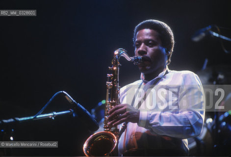 Rome, about 1985. American jazz saxophonist Wayne Shorter performing / Roma, 1985 circa. Il sassofonista jazz Wayne Shorter in concerto - ©Marcello Mencarini/Rosebud2