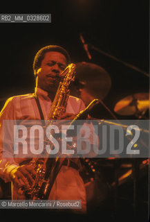 Rome, about 1985. American jazz saxophonist Wayne Shorter performing / Roma, 1985 circa. Il sassofonista jazz Wayne Shorter in concerto - ©Marcello Mencarini/Rosebud2