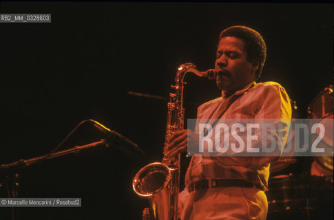 Rome, about 1985. American jazz saxophonist Wayne Shorter performing / Roma, 1985 circa. Il sassofonista jazz Wayne Shorter in concerto - ©Marcello Mencarini/Rosebud2