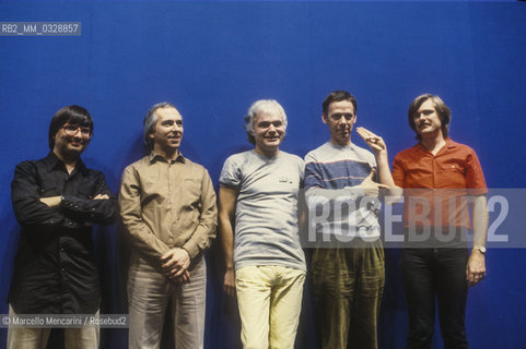 The fusion group Sky: Tristan Fry, John Williams, Steve Gray, Herbie Flowers , Kevin Peek (about 1985) / Il gruppo fusion Sky: Tristan Fry, John Williams, Steve Gray, Herbie Flowers , Kevin PeeK (1985 circa) - ©Marcello Mencarini/Rosebud2