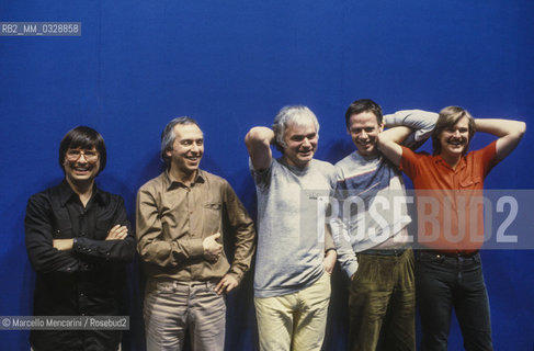 The fusion group Sky: Tristan Fry, John Williams, Steve Gray, Herbie Flowers , Kevin Peek (about 1985) / Il gruppo fusion Sky: Tristan Fry, John Williams, Steve Gray, Herbie Flowers , Kevin PeeK (1985 circa) - ©Marcello Mencarini/Rosebud2