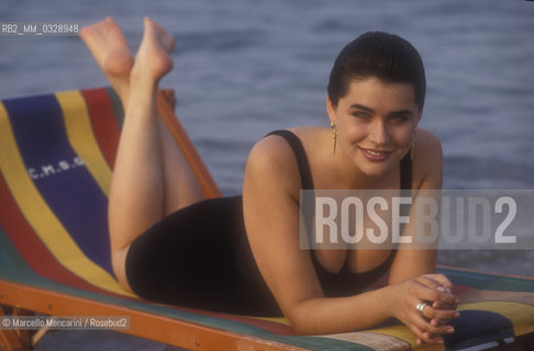 Venice Lido, Venice Film Festival 1991. American actress Rena Sofer / Lido di Venezia,q, Mostra del Cinema di Venezia 1991. Lattrice americana Lena Sofer - ©Marcello Mencarini/Rosebud2