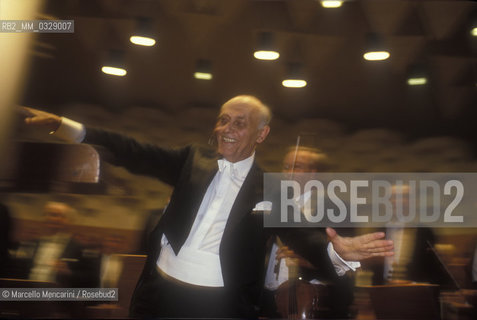 Hungarian-British conductor Geor Solti performing, 1991 / Il direttore dorchestra Georg Solti in concerto, 1991 - ©Marcello Mencarini/Rosebud2