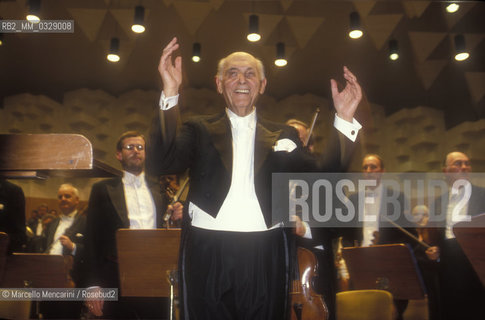 Hungarian-British conductor Geor Solti performing, 1991 / Il direttore dorchestra Georg Solti in concerto, 1991 - ©Marcello Mencarini/Rosebud2