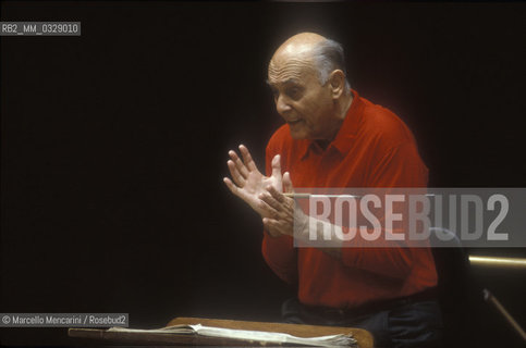 Hungarian-British conductor Geor Solti during a rehearsal, 1991 / Il direttore dorchestra Georg Solti durante una prova, 1991 - ©Marcello Mencarini/Rosebud2