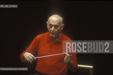 Hungarian-British conductor Geor Solti during a rehearsal, 1991 / Il direttore dorchestra Georg Solti durante una prova, 1991 - ©Marcello Mencarini/Rosebud2