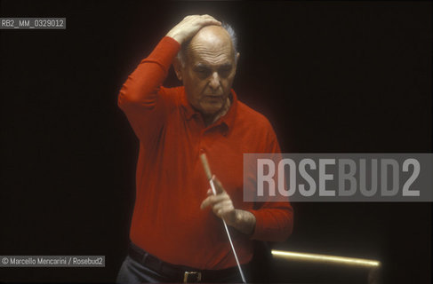 Hungarian-British conductor Geor Solti during a rehearsal, 1991 / Il direttore dorchestra Georg Solti durante una prova, 1991 - ©Marcello Mencarini/Rosebud2