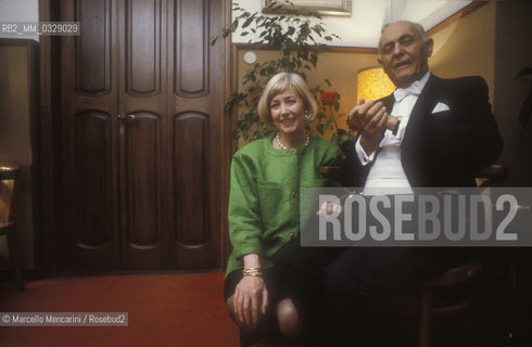 Hungarian-British conductor Geor Solti and his wife Valery Pits, 1991 / Il direttore dorchestra Georg Solti, 1991 - ©Marcello Mencarini/Rosebud2