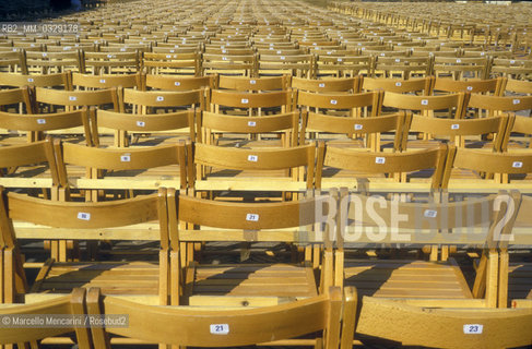 Spoleto, Festival of Two Worlds about 1993. Chairs for the audience / Spoleto, Festival dei due mondi 1993 circa. Sedie per il pubblico - ©Marcello Mencarini/Rosebud2