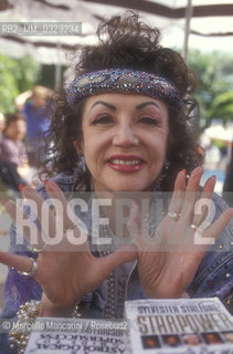 Cannes Film Featival 1991. Jacqueline Jackie Stallone (née Labofish), astrologer and former dancer, mother of actor Silvester Stallone / Festival del Cinema di Cannes 1991, Jacqueline Jackie Stallone (nata Labofish), astrologa ed ex ballerina, madre dellattore Silvester Stallone - ©Marcello Mencarini/Rosebud2