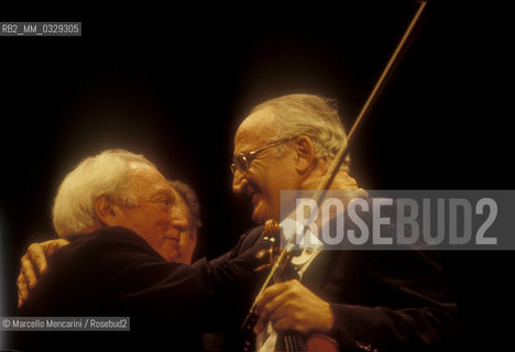 Venice, 1996. Violinists Isaac Stern and Salvatore Accardo / Venezia, 1996. I violinisti Isaac Stern e Salvatore Accardo - ©Marcello Mencarini/Rosebud2