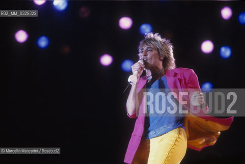 British singer-songwriter Rod Stewart performing (about 1990) / Il cantante Rod Stewart (about 1990) - ©Marcello Mencarini/Rosebud2