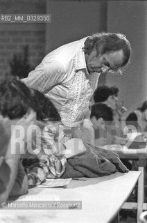 Rome, 1980. German composer Karlheinz Stockhausen during a workshop / Roma, 1980. Il compositore Karlheinz Stockhausen durante una lezione - ©Marcello Mencarini/Rosebud2