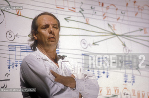 Rome, 1980. German composer Karlheinz Stockhausen during a workshop / Roma, 1980. Il compositore Karlheinz Stockhausen durante una lezione - ©Marcello Mencarini/Rosebud2