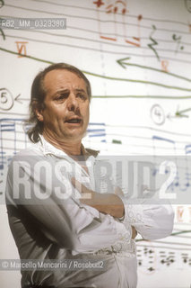 Rome, 1980. German composer Karlheinz Stockhausen during a workshop / Roma, 1980. Il compositore Karlheinz Stockhausen durante una lezione - ©Marcello Mencarini/Rosebud2