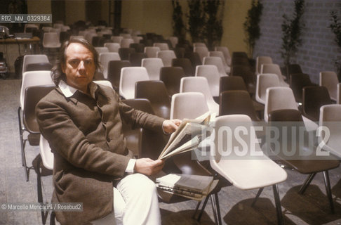 Rome, 1980. German composer Karlheinz Stockhausen before a workshop / Roma, 1980. Il compositore Karlheinz Stockhausen prima di una lezione - ©Marcello Mencarini/Rosebud2