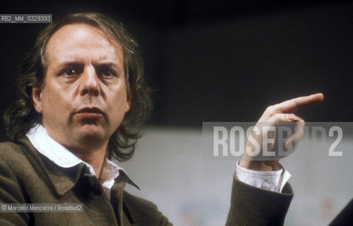 Rome, 1980. German composer Karlheinz Stockhausen during a workshop / Roma, 1980. Il compositore Karlheinz Stockhausen durante una lezione - ©Marcello Mencarini/Rosebud2