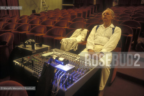 Venice, Goldoni Thater, 1995. German composer Karlheinz Stockhausen during a rehearsal / Venezia, Teatro Goldoni, 1995. Il compositore Karlheinz Stockhausen durante una prova - ©Marcello Mencarini/Rosebud2