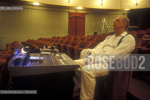 Venice, Goldoni Thater, 1995. German composer Karlheinz Stockhausen during a rehearsal / Venezia, Teatro Goldoni, 1995. Il compositore Karlheinz Stockhausen durante una prova - ©Marcello Mencarini/Rosebud2