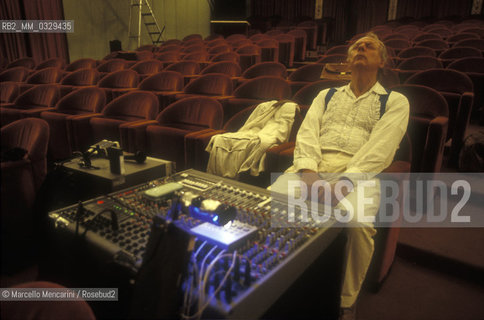 Venice, Goldoni Thater, 1995. German composer Karlheinz Stockhausen during a rehearsal / Venezia, Teatro Goldoni, 1995. Il compositore Karlheinz Stockhausen durante una prova - ©Marcello Mencarini/Rosebud2