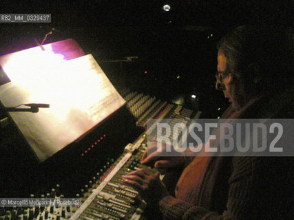 German compser Karlheinz Stockhausen during the execution of his work  “Klang – Erste Stunde: Himmelfahrt” (Sound – First Hour: Ascension). A work for organ, soprano, and tenor, worldwide premier in the Milan cathedral on the feast of the Ascension, May 5, 2005. / Il compositore Karlheinz Stockhausen durante lesecuzione della sua opera “Klang – Erste Stunde: Himmelfahrt” (Suono – Ora Prima: Ascensione) compiuta nel Duomo di Milano nel giorno dellAscensione, 5 maggio 2005 - ©Marcello Mencarini/Rosebud2