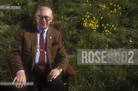 German actor Horst Tappert -famous as Inspector Derrick- at the TV movie Festival Umbria Fiction, 1991 / Lattore Horst Tappert -famoso nel ruolo dellispettore Derrick- alla rassegna di film per la TV Umbria Fiction, 1991 - ©Marcello Mencarini/Rosebud2