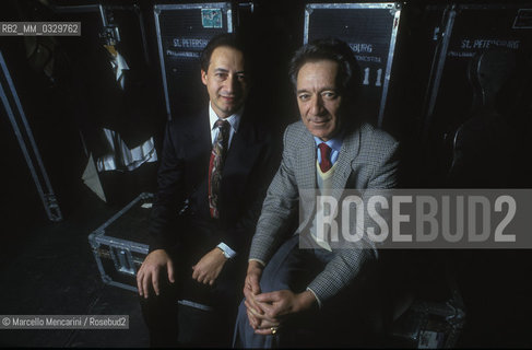 Violinist Vladimir Spivakov and conductor Yuri Temirkanov, 1992 / Il violinista Vladimir Spivakov e il direttore dorchestra Yuri Temirkanov, 1992 - ©Marcello Mencarini/Rosebud2