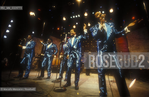 New York, Apollo Theater, 1987. The Temptations vocal group / New York, Apollo Theater, 1987. Il gruppo vocale The Temptations- ©Marcello Mencarini/Rosebud2