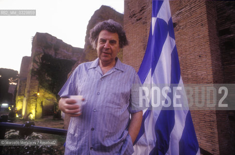 Rome, Baths of Caracalla, 1991. Greek composer Mikis Theodorakis during a rehearsal / Roma, Terme di Caracalla, 1991. Il compositore greco Mikis Theodorakis durante una prova - ©Marcello Mencarini/Rosebud2