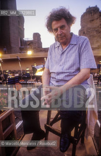 Rome, Baths of Caracalla, 1991. Greek composer Mikis Theodorakis during a rehearsal / Roma, Terme di Caracalla, 1991. Il compositore greco Mikis Theodorakis durante una prova - ©Marcello Mencarini/Rosebud2