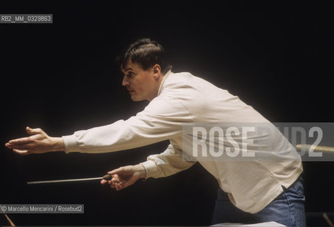 Rome, 1995. German conductor Christian Thielemann during a rehearsal / Roma, 1995. Il direttore dorchestra Christian Thielemann durante una prova - ©Marcello Mencarini/Rosebud2