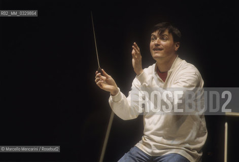 Rome, 1995. German conductor Christian Thielemann during a rehearsal / Roma, 1995. Il direttore dorchestra Christian Thielemann durante una prova - ©Marcello Mencarini/Rosebud2