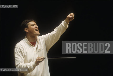 Rome, 1995. German conductor Christian Thielemann during a rehearsal / Roma, 1995. Il direttore dorchestra Christian Thielemann durante una prova - ©Marcello Mencarini/Rosebud2