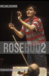 Rome, 1995. German conductor Christian Thielemann during a rehearsal / Roma, 1995. Il direttore dorchestra Christian Thielemann durante una prova - ©Marcello Mencarini/Rosebud2